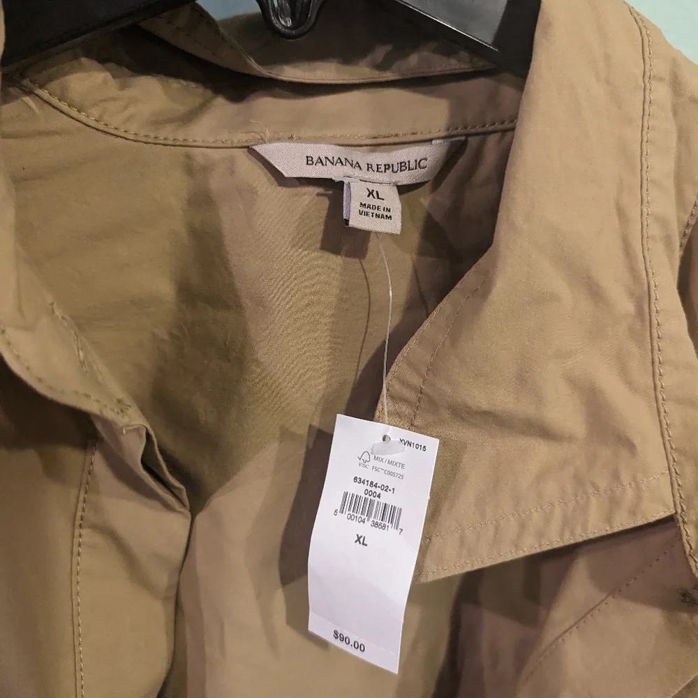 🔥NWT:🔥Banana Republic Tan XL Formal For Winter or Spring Jacket - Picture 2 of 2